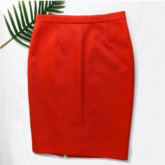 J. Crew Asymmetrical Zip Pencil Skirt in Flame - Picture 5 of 12